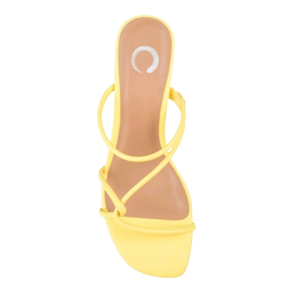 JOURNEE COLLECTION Womens Yellow Rianne Open Slip On Sandals Shoes 7.5